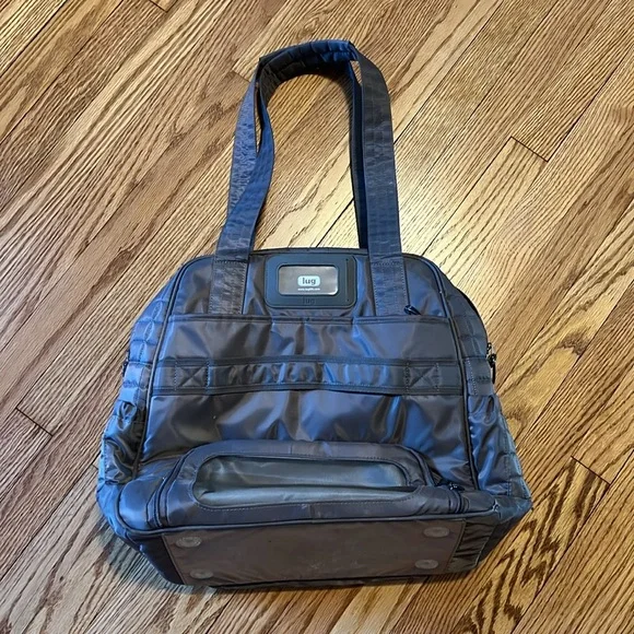 EUC Lug Puddle Jumper Tote Travel Bag Grey Taupe Barely Used & Clean! - Picture 3 of 9